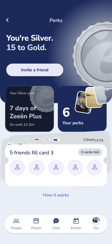Perks: you're Silver, two cards full